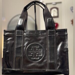 Tory Burch Shiny Black Tote Bag